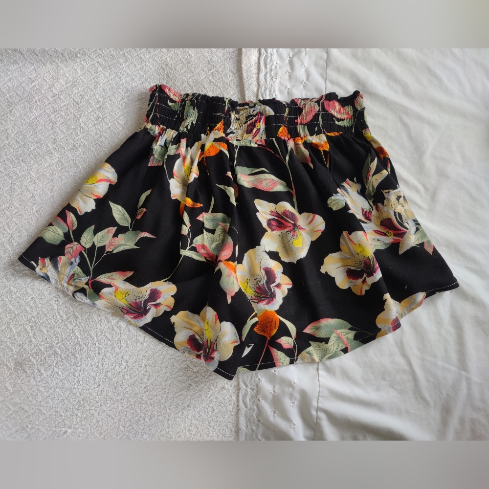 Raya Sun floral rayon flowy shorts -with ESSENTIAL pockets.